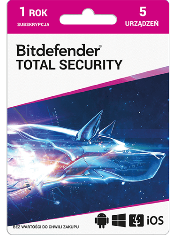 Program Antywirusowy Bitdefender Total Security 2021 (5 użytkowników) – cover